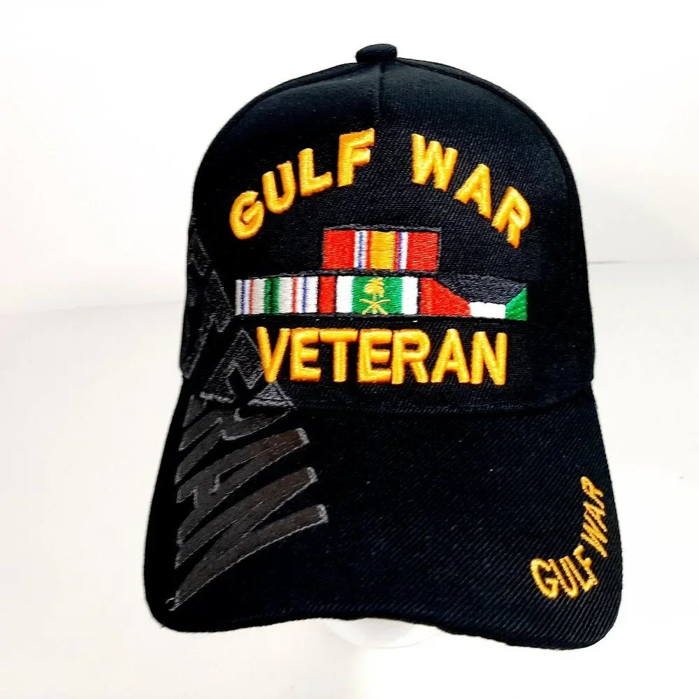 Gulf War Veteran Men's Ball Cap Hat Black Embroide